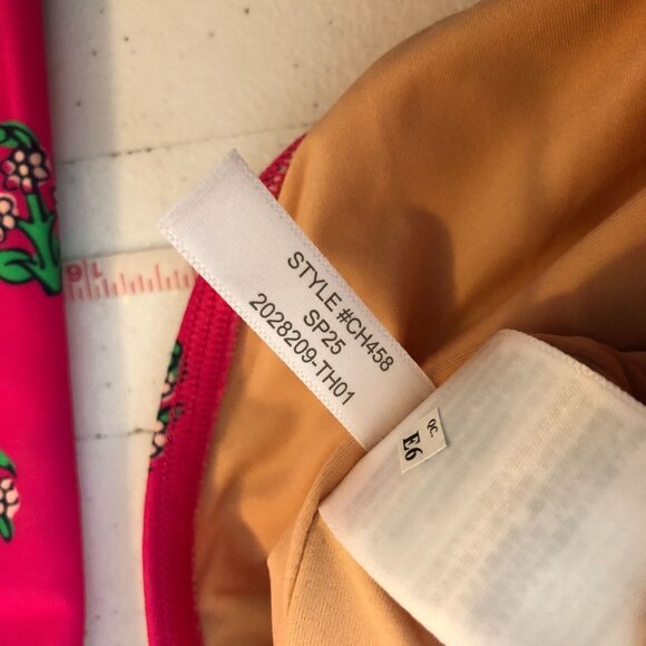 J Crew Crewcuts Girls' Block-Print Rash Guard Swimsuit Long Sleeve Pink 10 - Picture 6 of 7